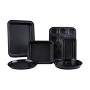 SPORTS JOY 6 Piece Baking Pans Sets for Kitchen,Stackable Nonstick Baking Pans,Carbon Steel Baking Pans Set with Cookie Sheet,Loaf Pan,Square Cake Pan,2 Pizza Pans,Muffin Pan, Dishwasher Safe