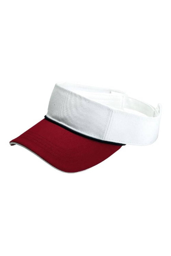 SPORTS PRO STYLE COTTON TWILL VISOR, Red White