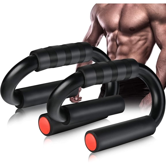 SPORTS Push Up Bars, Extra Thick Non Slip Foam Grip, Unique Sturdy Structure push up stands, Perfect Strength Training Home Gym Push up Handles for Floor