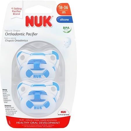 NUK Silicone 18+ Months Orthodontic Sport Pacifiers, 2 Pack - (Color May Vary)