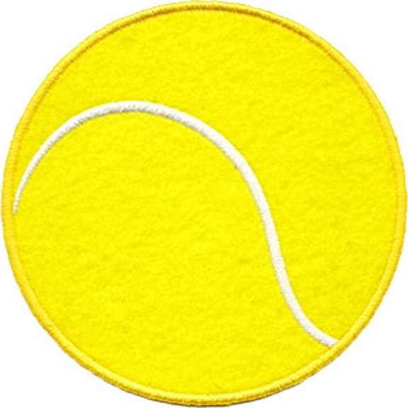 SPORTS TENNIS BALL, Officially Licensed Original Artwork, Iron-On / Sew-On, 3' x 3' Embroidered Patch