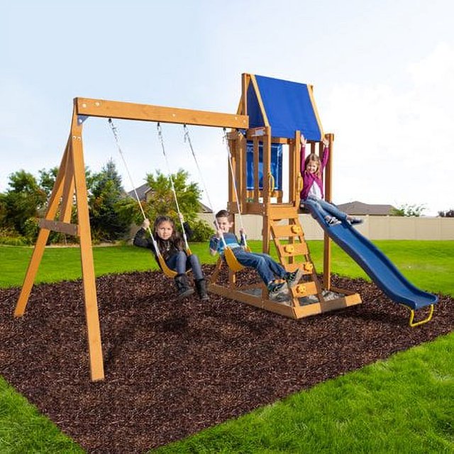 SPORTSPOWER NORTH PEAK WOODEN SWING SET