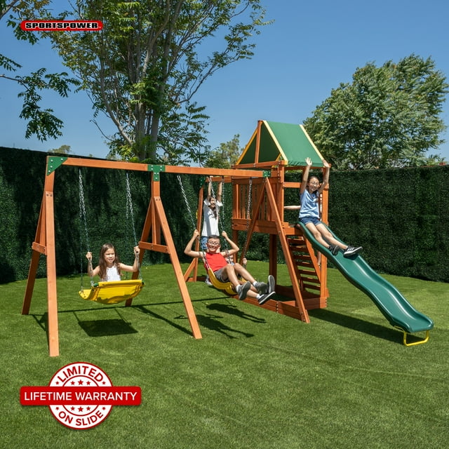SPORTSPOWER OLYMPIA WOOD SWING SET