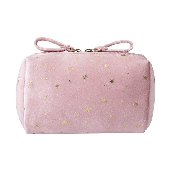 SPORYYO Velvet Cosmetic Bag - Portable Flannelette Star Handbag for Lipstick and Pocket Change Storage