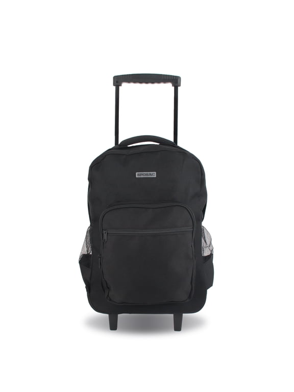 SPOSAC 19" Unisex Rolling Backpack, Black
