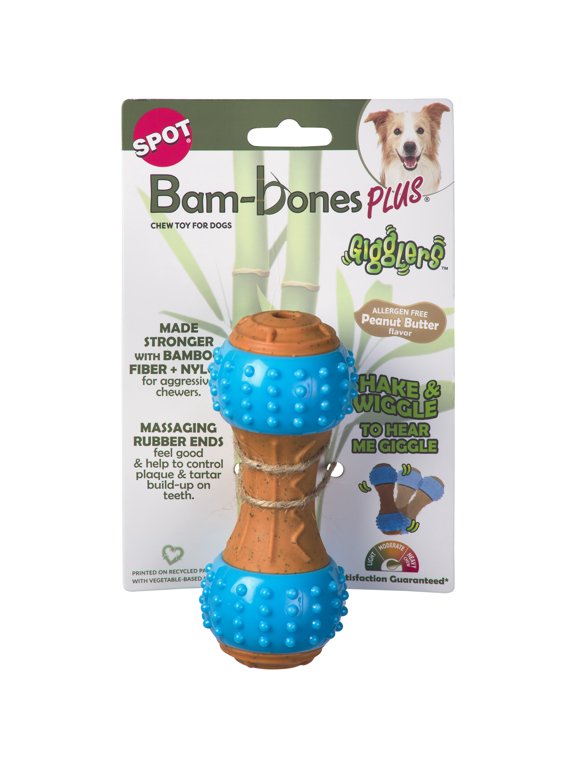 BAM-BONES+ GIGGLER DUMBELL PEANUT BUTTER 5.5"