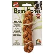 SPOT Bam-Bones Braided Stick Dog Chew Toy for Light to Moderate Chewers Under 30lbs, 5.75in, Hickory Smoke