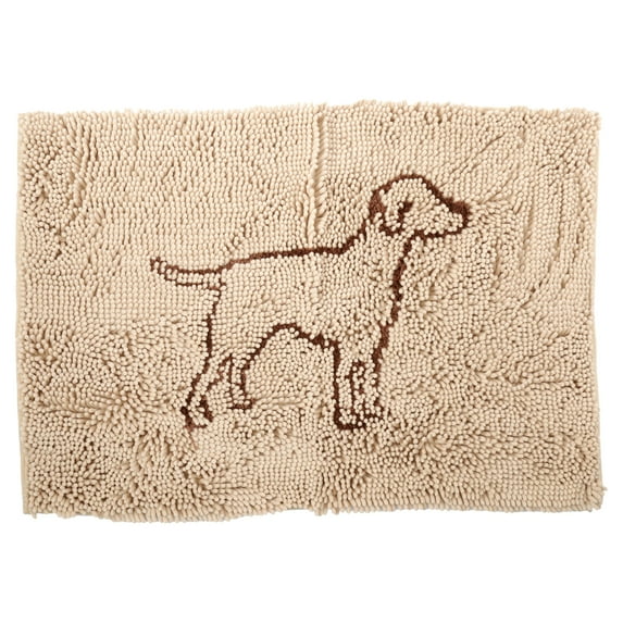 SPOT Chenille Microfiber Dog Floor Mat, Super Absorbent, Non-Skid, Machine Washable, Brown, 31" x 20"
