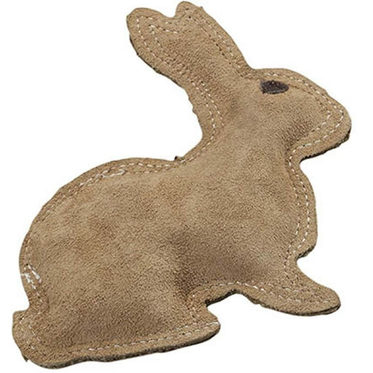 SPOT Dura-Fused Leather Rabbit Dog Toy with Squeaker