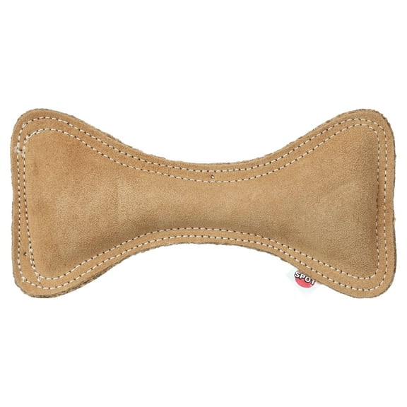 SPOT Dura-Fused Leather Bone Dog Toy with Squeaker, Durable Leather & Jute, for Medium & Large Dogs, Moderate to Aggressive Chewers, 9"