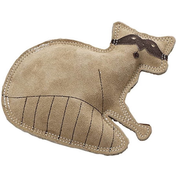 SPOT Dura-Fused Leather Raccoon Dog Toy for Moderate Chewers, Small & Medium Dogs, 7.25in