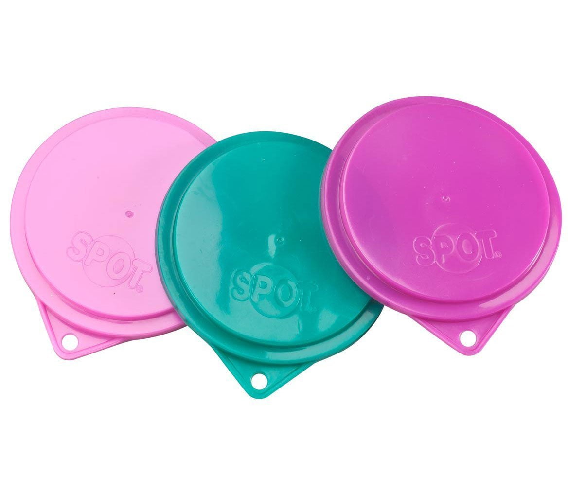 Multicolor Airtight Plastic Pet Food Can Covers, 3-Pack