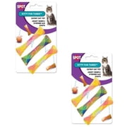 SPOT Kitty Fun Tubes Cat Toy Catnip Bouncy Interactive Chase Play 2-Pack