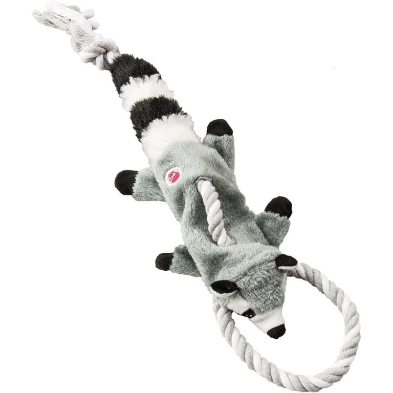 SPOT Skinneeez Tugs Forest Raccoon Dog Toy , No Stuffing Squeaky