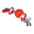 thumbnail image 1 of SPOT Play Strong Rubber Dog Ball Toys with Rope, 2.25in, Red, 1 of 16