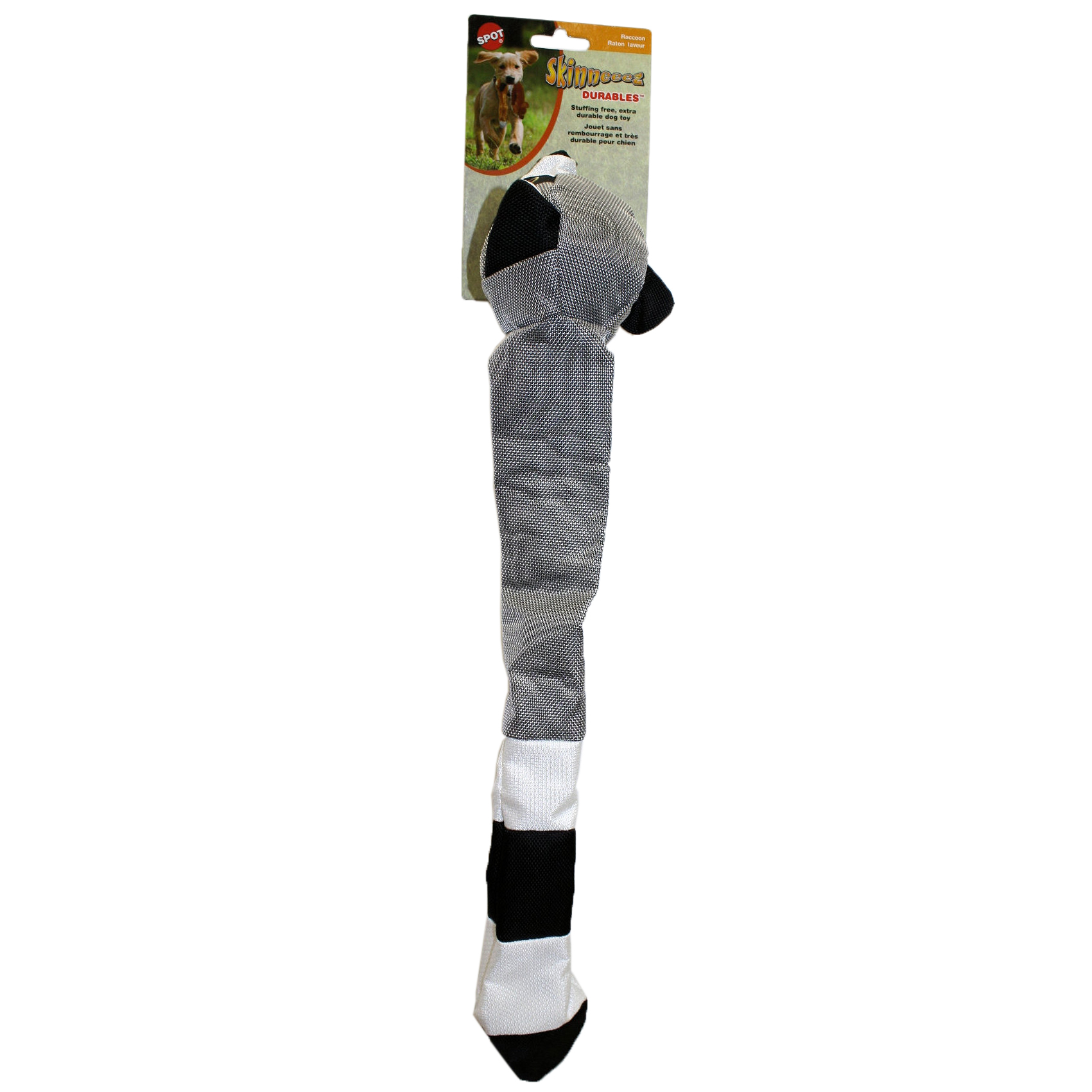 SPOT Skinneeez Durables Stuffing Free Raccoon Dog Toy, 23"