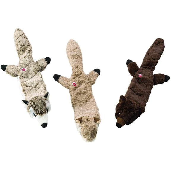 SPOT Skinneeez Squirrel Dog Toy Extreme Quilted, Durable, No-Stuffing, Diamond Stitched Fabric, 2 Squeakers, Ideal For Large & Medium Aggressive Puppies and Dogs, 23inch