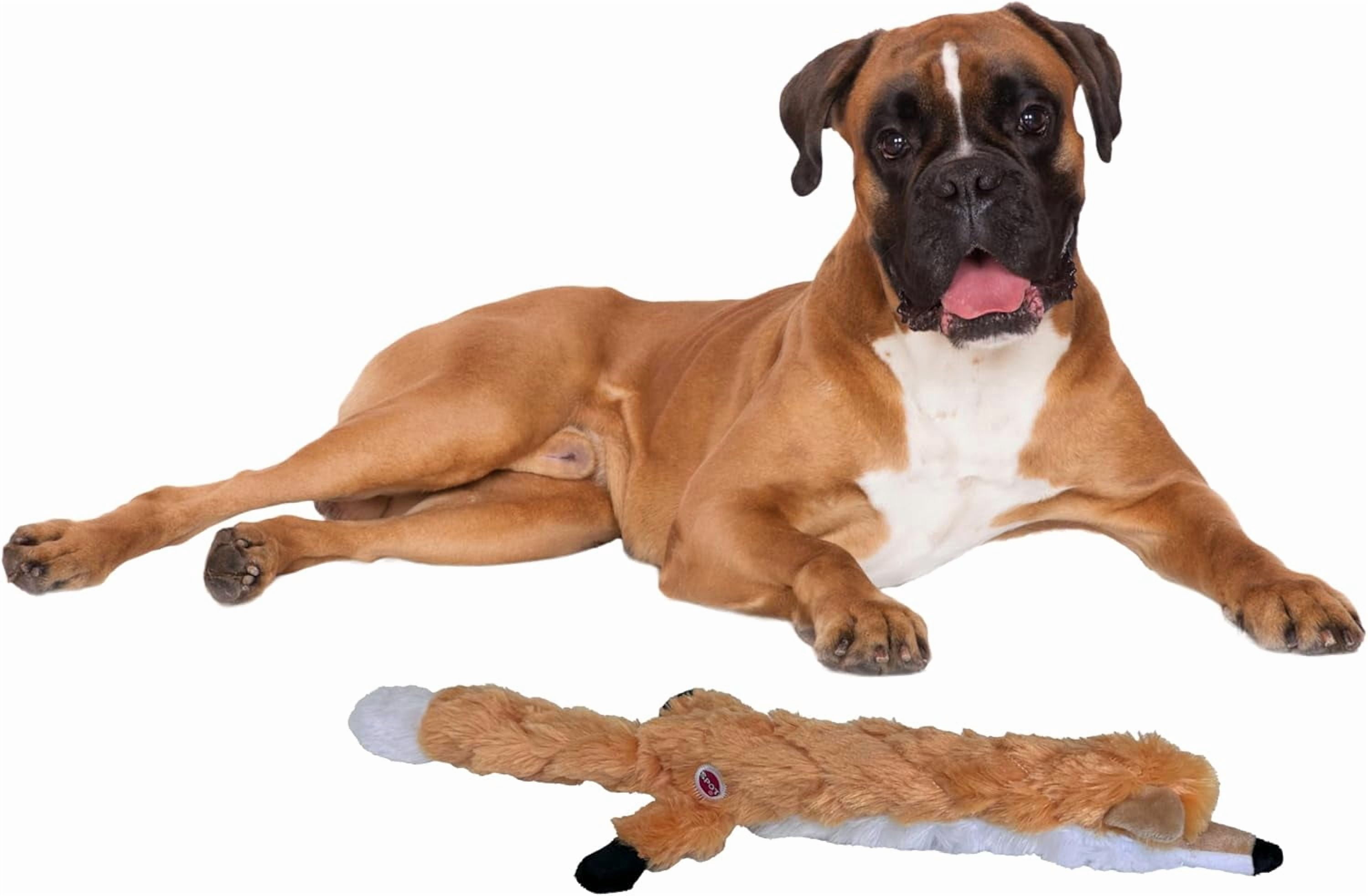 SPOT Skinneeez Extreme Quilted, Stuffing-Free, Squeaky Fox Dog Toy