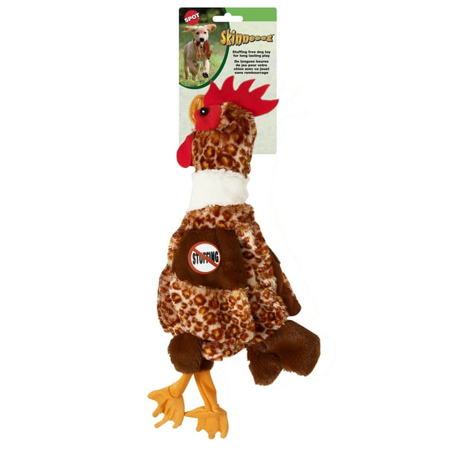 SPOT Skinneeez Stuffing Free Plush Chicken Dog Toy, 17"