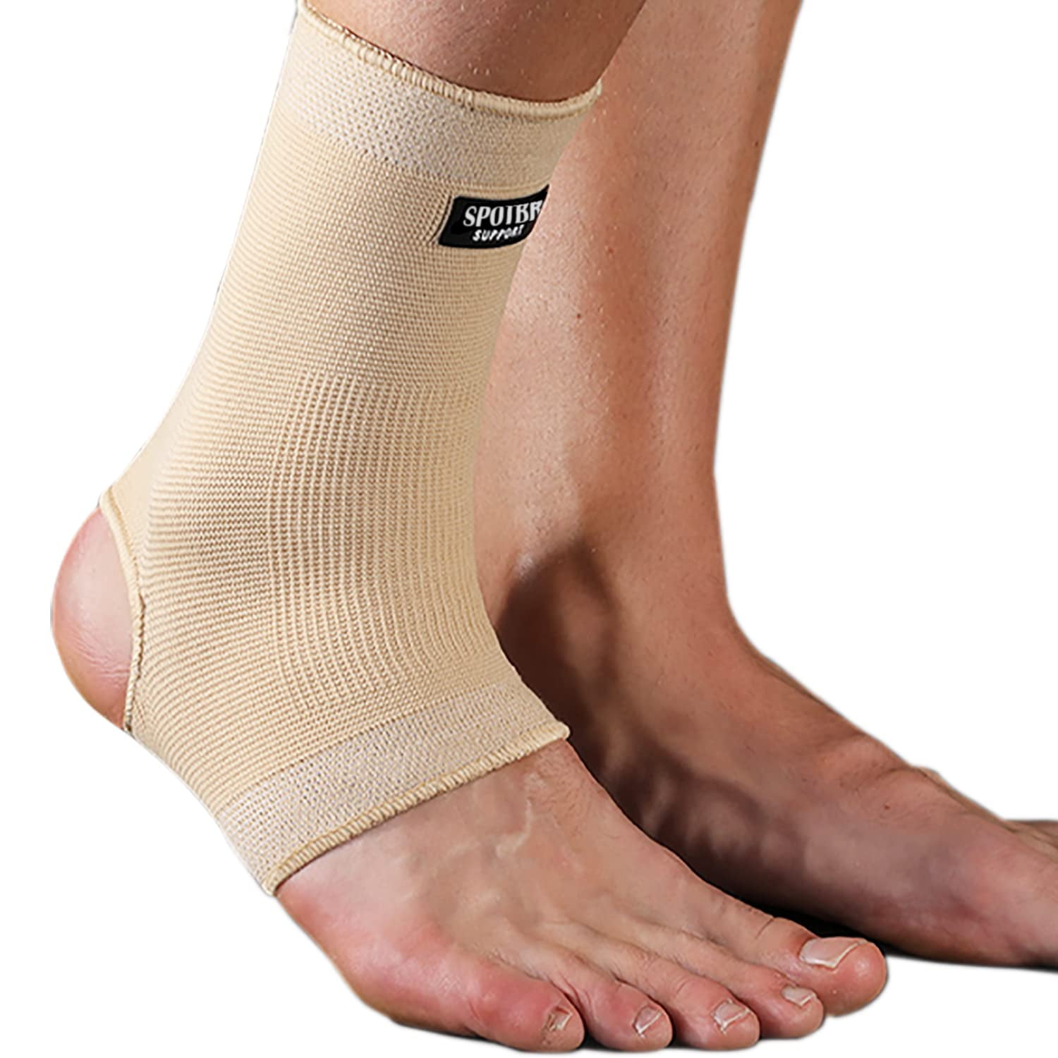 SPOTBRACE Ankle Brace Compression Sleeve(2 PACK) for Swelling, Plantar Fasciitis, Sprain, Breathable Ankle Support For Men Women, S