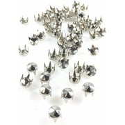 SPOTS - STUDS: SIZE 30/107 LONG LEGG - Round With Six Facets Finish 100 PCS - 4 Prong - 6MM 15/64".