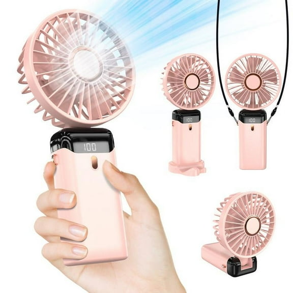 SPOVEN Portable Handheld Fan – Mini, Foldable, USB Rechargeable, Ideal for Travel & Outdoor Activities