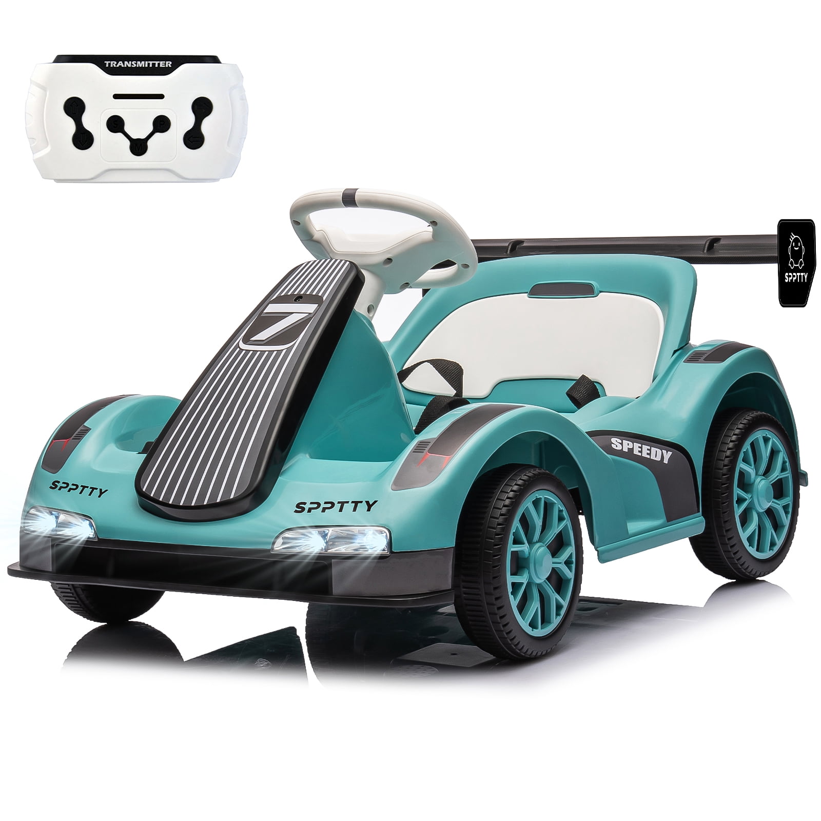 12V Electric Car Go Kart,Ride On Car for Boys Girls,Kids Ride On Toys with Remote Control and USB Port,Music&Story,Children Vehicle Toy Gift