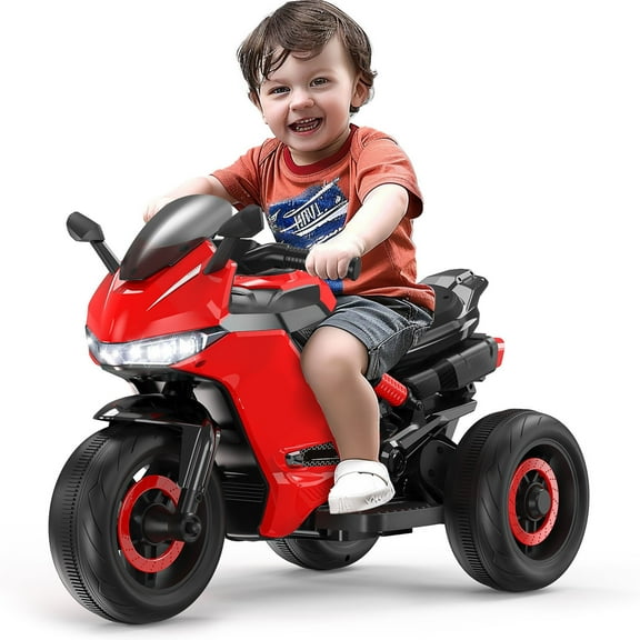 12V Motorcycle for Kids, Electric Motorcycle with 3 Wheels&Music ,Ride on Toys for Boy Girl
