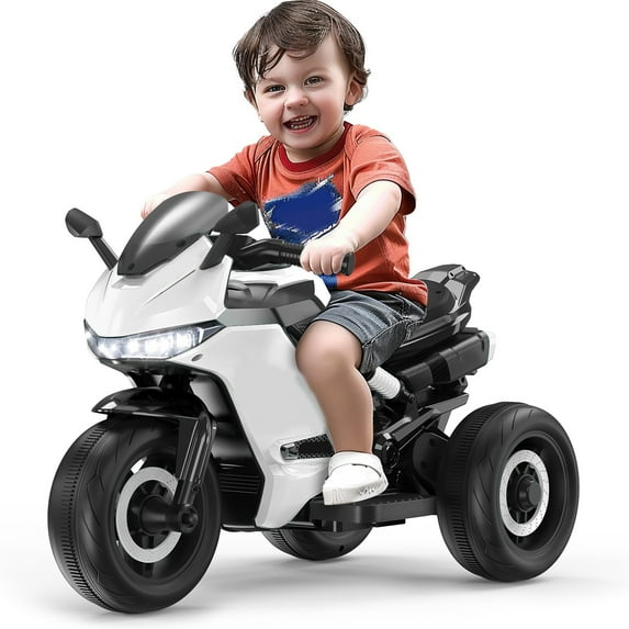 KALNUR 12V Motorcycle for Kids, Electric Motorcycle with 3 Wheels&Music ,Ride on Toys for Boy Girl