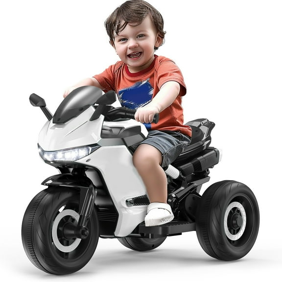 KALNUR 12V Motorcycle for Kids, Electric Motorcycle with 3 Wheels&Music ,Ride on Toys for Boy Girl