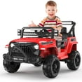 thumbnail image 1 of KALNUR 12V Ride on Toy Truck with Parent Remote Control, Kids Electric Car with Music and LED Lights,Red, 1 of 9