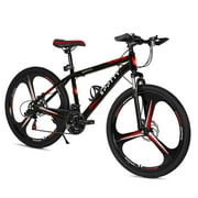 SPPTTY 26" Mountain Bike,24 Speeds Aluminum Bikes for Men Women with Disc Brake, 3 Spokes Unibody Ring