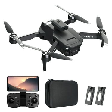 SPPTTY Drone with 4K Camera , Quadcopter with High Speed Brushless Motor, Altitude Hold, Waypoint Fly, 2 Batteries, Carrying Case