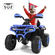 Kids ATV 4 Wheeler, 24V Ride on Toys with 2 Seater, Electric Car w/ Bluetooth/MP3 ,and Flag,Blue