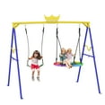 thumbnail image 1 of SPPTTY Swing Sets for Backyard 2 in 1 Multifunction Swing Set Outdoor for Kids Playground, Metal Swing Stand with 2 Adjustable Swings, 1 of 8
