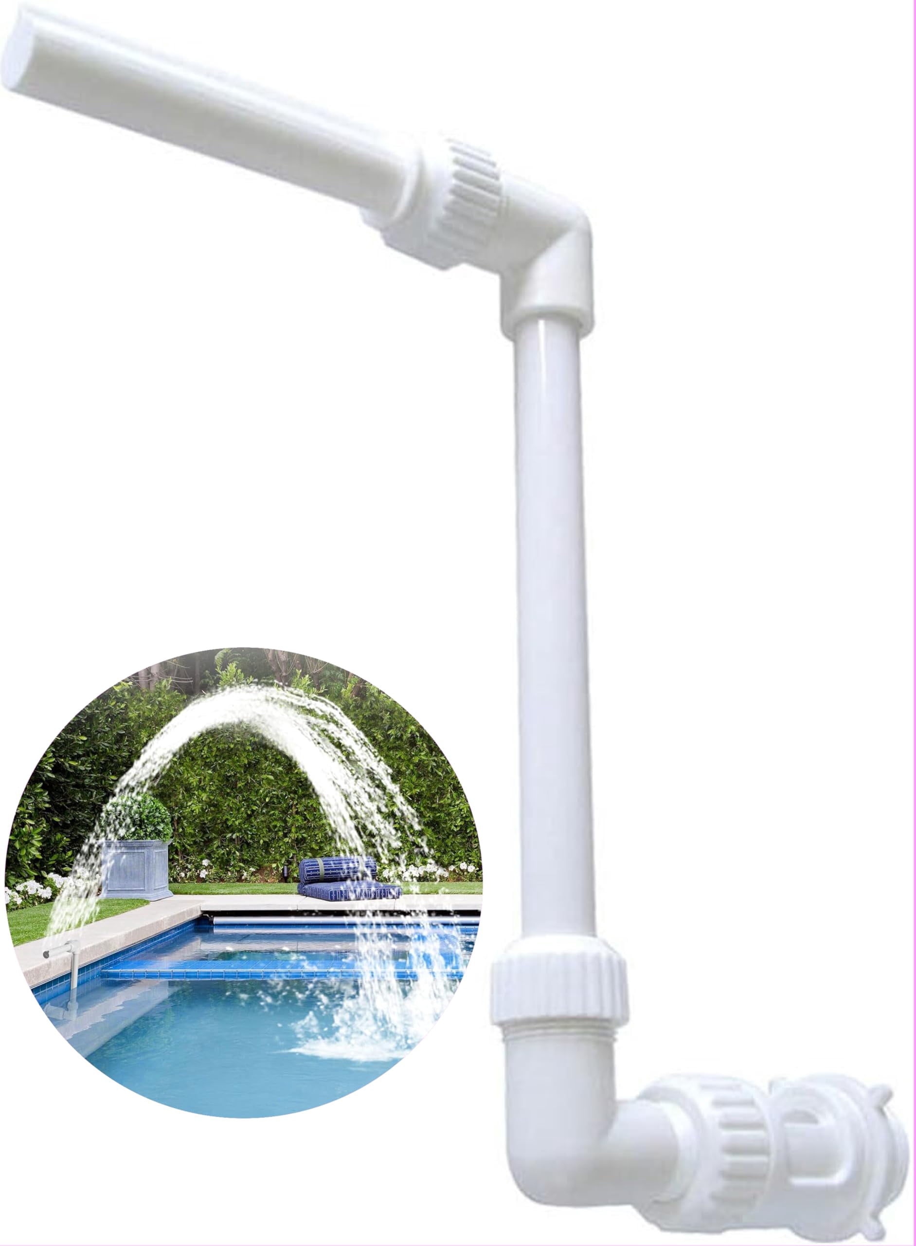 SPQ Brands SPAG751550 Waterfall Swimming Pool Fountain, White