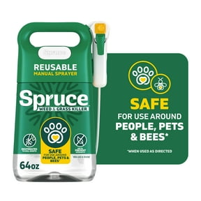 Spruce Weed & Grass Killer Manual Spray Starter Kit, 64 oz. - Safe for People, Pets & Bees