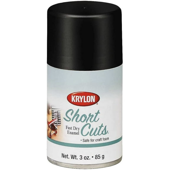 Krylon Short Cuts Spray Paint Gloss Black - Fast Drying - 3 oz