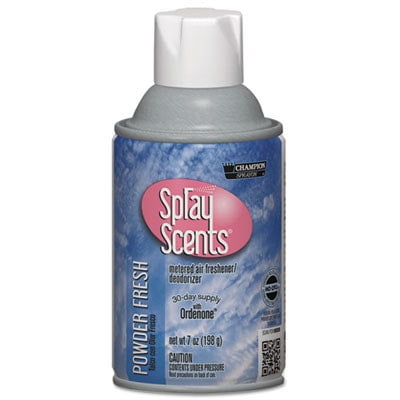 Champion Sprayon SPRAYScents Metered Air Freshener Refill, Powder Fresh, 7 oz Aerosol Spray, 12/Carton Champion Sprayon SPRAYScents Metered Air Freshener Refill, Powder Fresh, 7 oz Aerosol Spray, 12/Carton