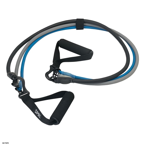 SPRI 3-in-1 Resistance Tube Kit, Includes 3 Levels of Resistance, Exercise Band Kit