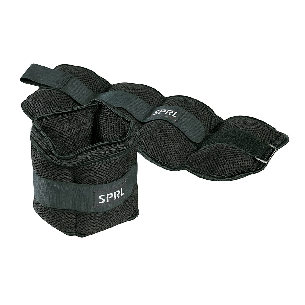 Body Sport 1 Pound – 5 Pound Black/Black Adjustable Ankle Weights for