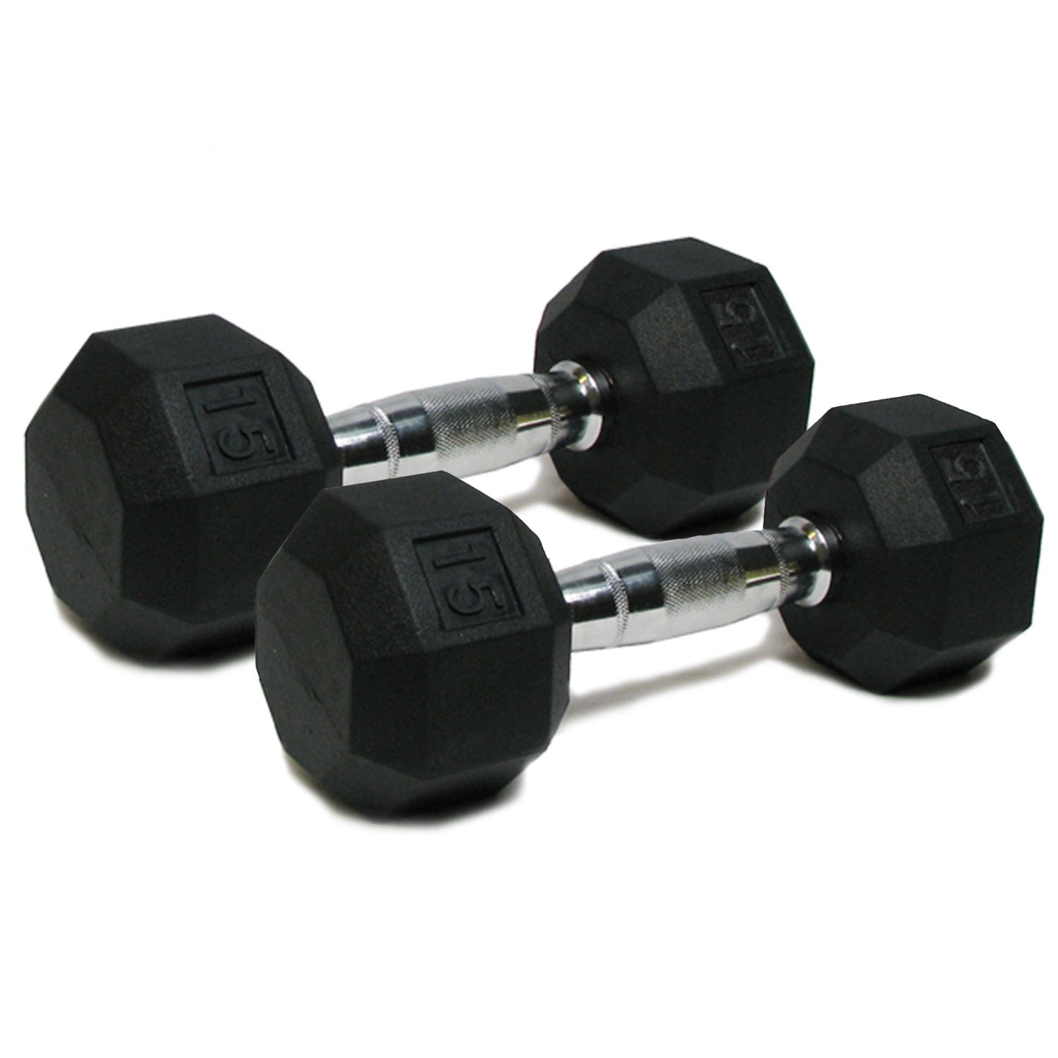 SPRI Deluxe Rubber Dumbbells - 15Lb