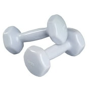 SPRI Deluxe Vinyl Dumbbells, 4 lb Pair, Light Grey