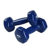SPRI Deluxe Vinyl Dumbbells, 5 lb Pair, Blue