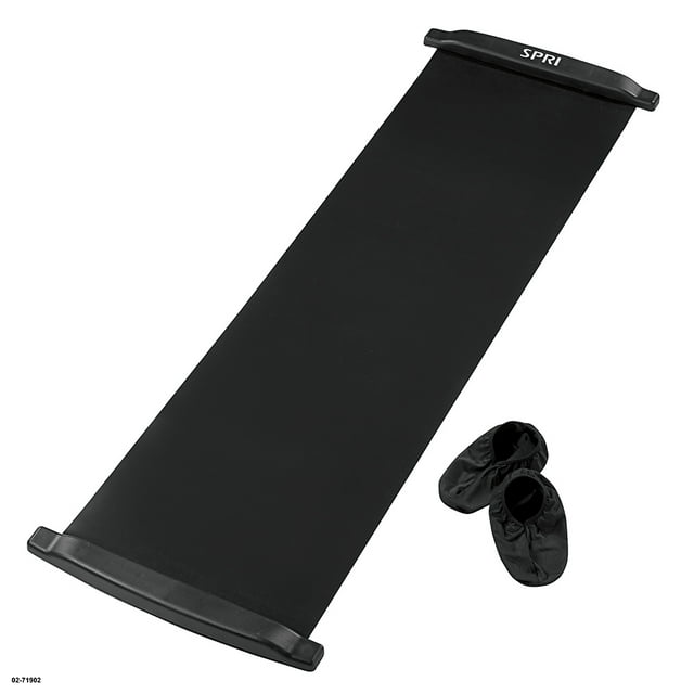 SPRI Exercise Slide Board Kit, Includes Board, Shoe Booties and
