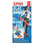 SPRI Flat Bands, Resistance Stretch Band Kit, 3 Pack Light, Medium, Heavy