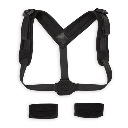 SPRI Posture Corrector Adjustable Back Support Belt, Breathable, One Size, Black, 0.5 lb