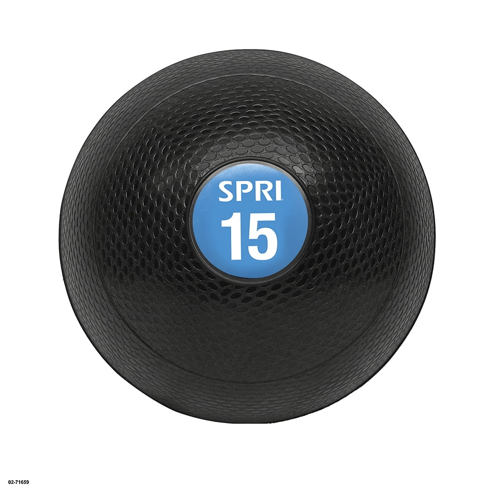 SPRI 30 lb Durable No-Bounce Slam Ball, Rubber Shell, Black