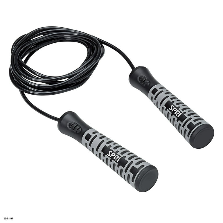 SPRI Sure-Grip Textured Adjustable Speed Rope, Black - Walmart.com