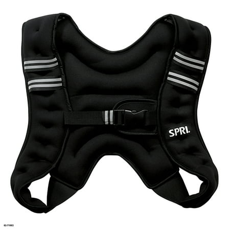 SPRI Weighted Vest, 12 Pound, Includes Adjustable Strap, One-Size Fits Most, Black